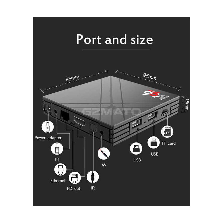 Skyline M96-H8 Factory 2023 Smart Tv Box Android 12 HDR 4GB RAM Allwinner H618 Android 12 Smart TV Box