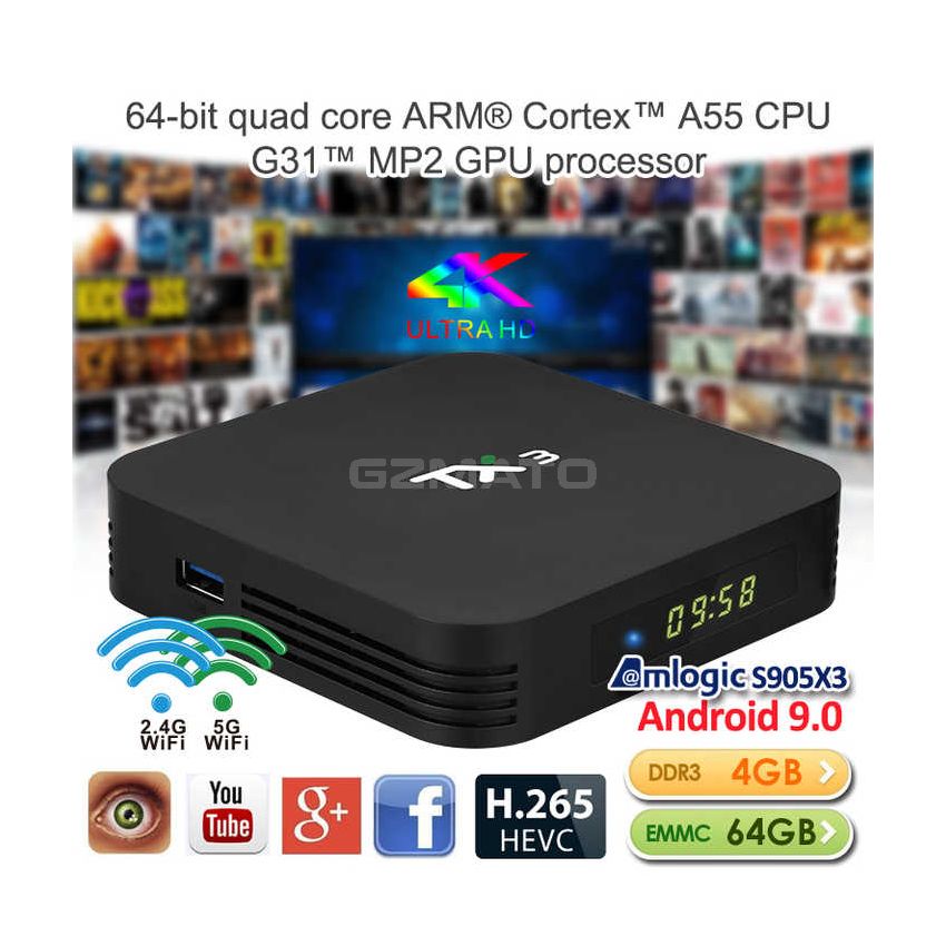 Skyline TX3 Android 9.0 TV Box With S905X3 Chip 4GB 32GB/64GB Smart TV Box Support 2.4G&5G Wifi BT5.0
