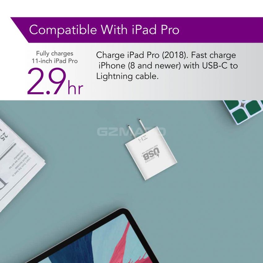 zPower™ Turbo 18W USB-C PD Wall Charger, USB-IF Certified