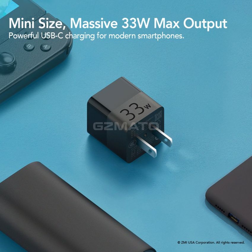 ZMI zPower Turbo 33W GaN Ultra Compact USB-C PD PPS Power Adapter - Model HA715