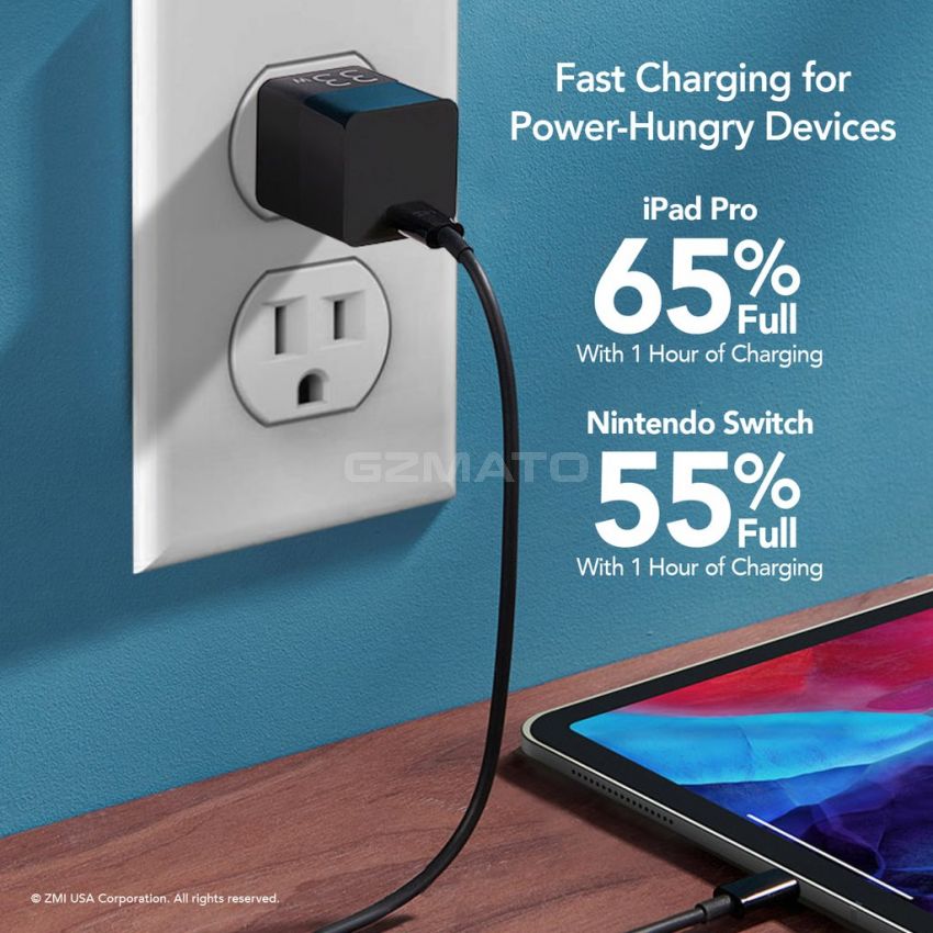 ZMI zPower Turbo 33W GaN Ultra Compact USB-C PD PPS Power Adapter - Model HA715