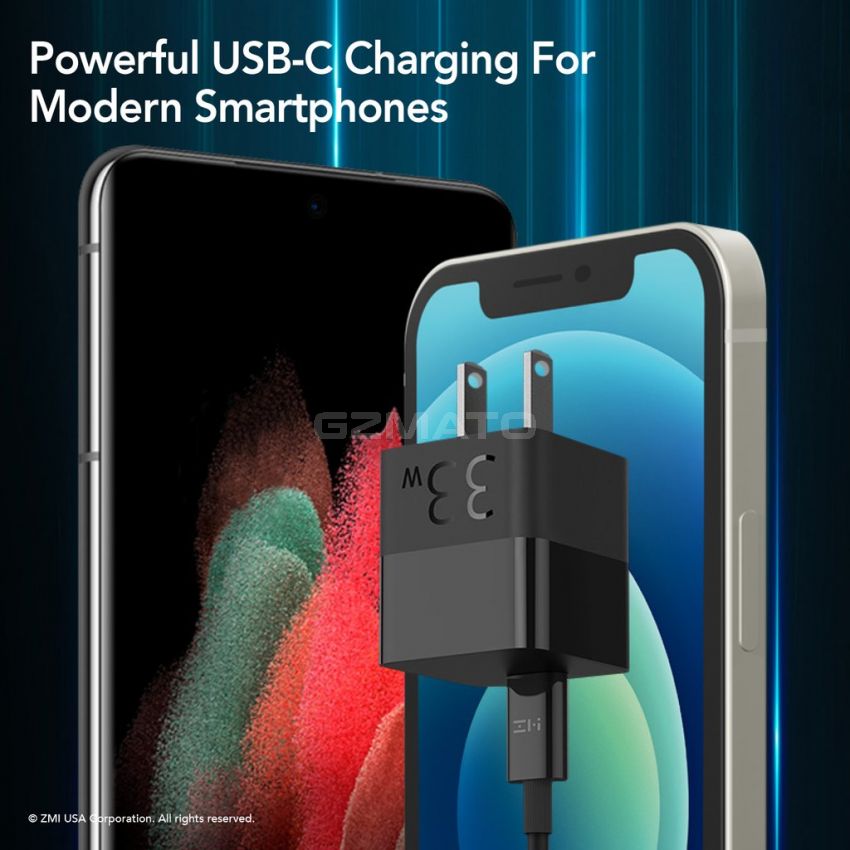 ZMI zPower Turbo 33W GaN Ultra Compact USB-C PD PPS Power Adapter - Model HA715