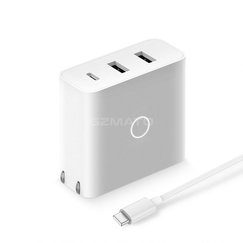 zPower 3-Port Travel Charger: 45W USB-C PD and 18W-Split Dual USB-A Wall Charger