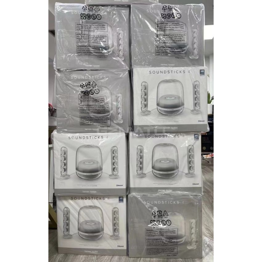 Harman Kardon SoundSticks 4-2.1 Bluetooth Speaker System with Deep Bass and Inspiring Industrial Design - White