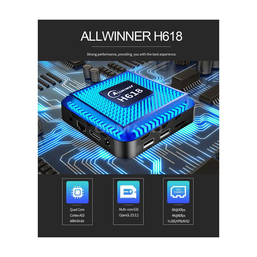 Skyline M96-H8 Factory 2023 Smart Tv Box Android 12 HDR 4GB RAM Allwinner H618 Android 12 Smart TV Box
