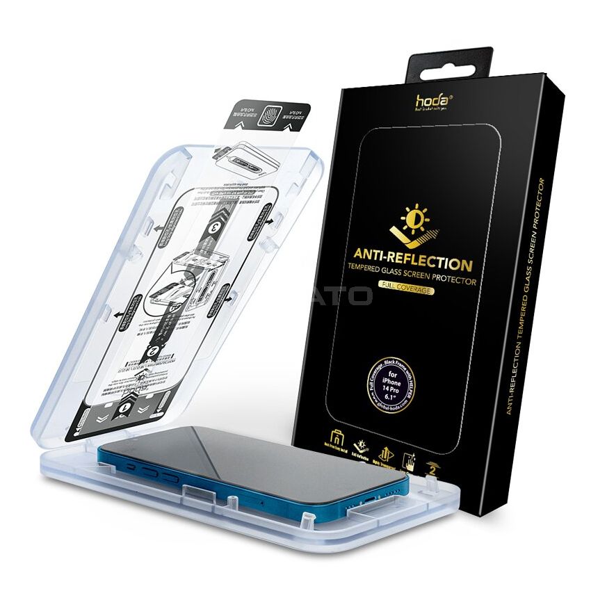 hoda iPhone 14, Pro, Max Anti-Reflection Full Coverage Glass Screen Protector 6.1