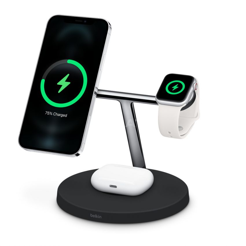Belkin BOOST↑CHARGE PRO 3-in-1 Wireless Charger with MagSafe-Black