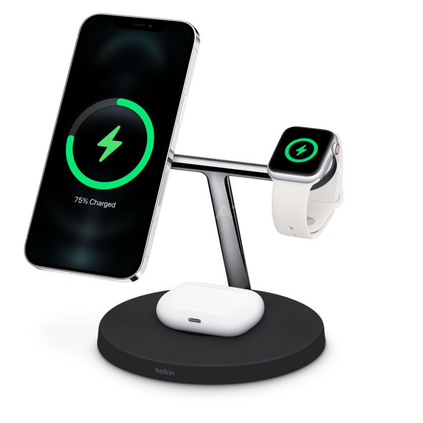 Belkin BOOST↑CHARGE PRO 3-in-1 Wireless Charger with MagSafe-Black