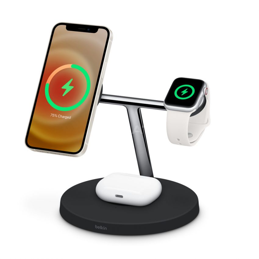 Belkin BOOST↑CHARGE PRO 3-in-1 Wireless Charger with MagSafe-Black