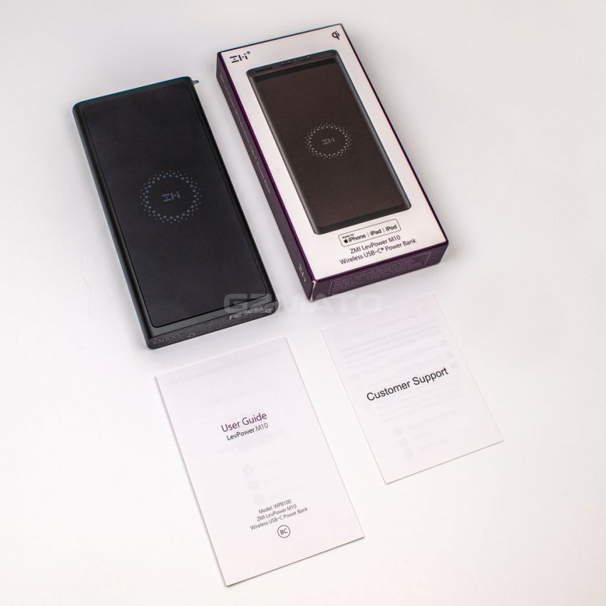 LevPower M10 USB-C Power Bank - Qi Certified Wireless Charger, Apple MFi Certified, USB PD, Lightning Port Input