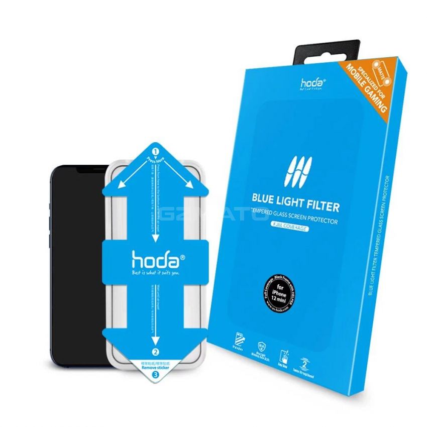 Hoda Matte Eye Protection (Blue Light Filter) Full Coverage Glass Screen Protector with Helper