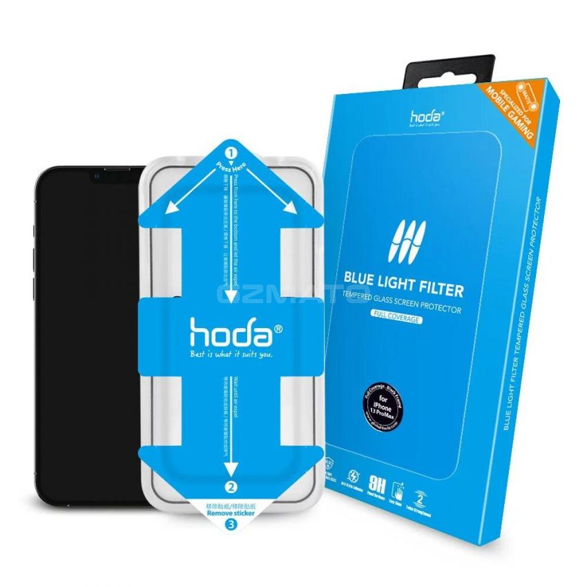 Hoda Matte Eye Protection (Blue Light Filter) Full Coverage Glass Screen Protector with Helper