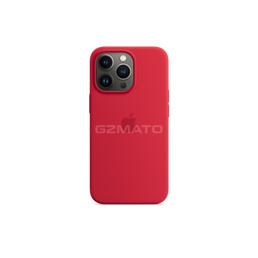 Apple iPhone 13 Pro Max Silicone Case with MagSafe-Red-6.7-Inch