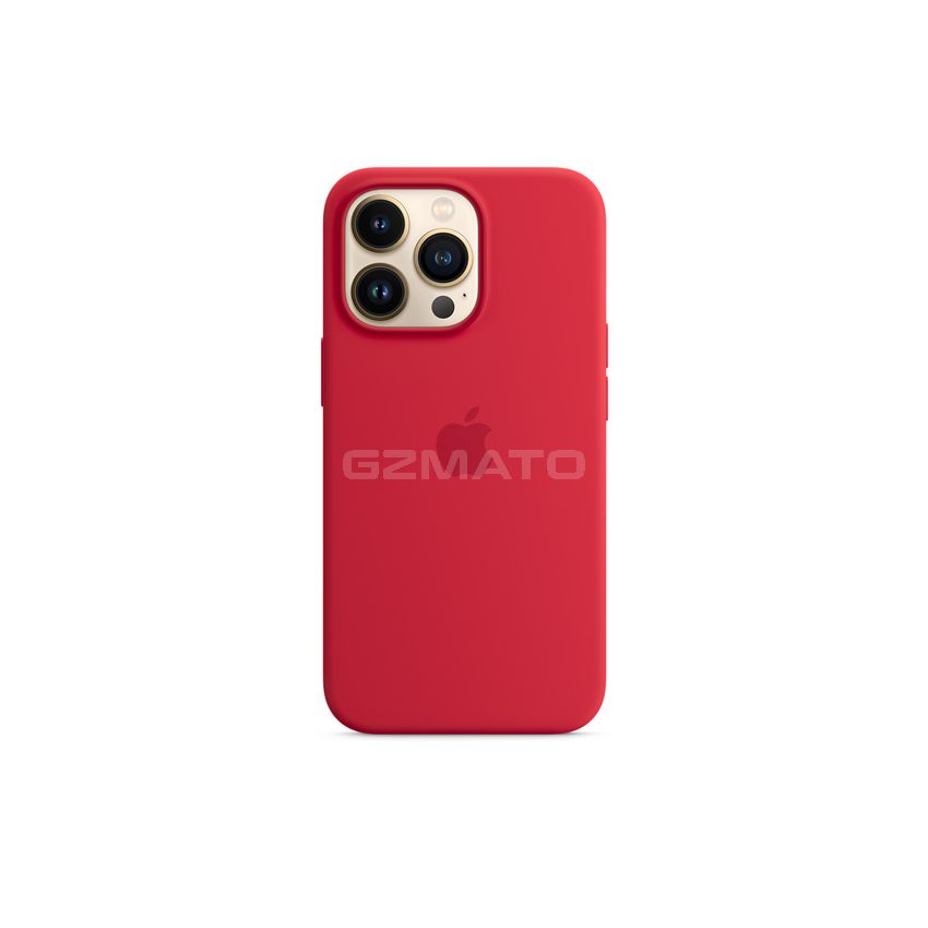 Apple iPhone 13 Pro Max Silicone Case with MagSafe-Red-6.7-Inch