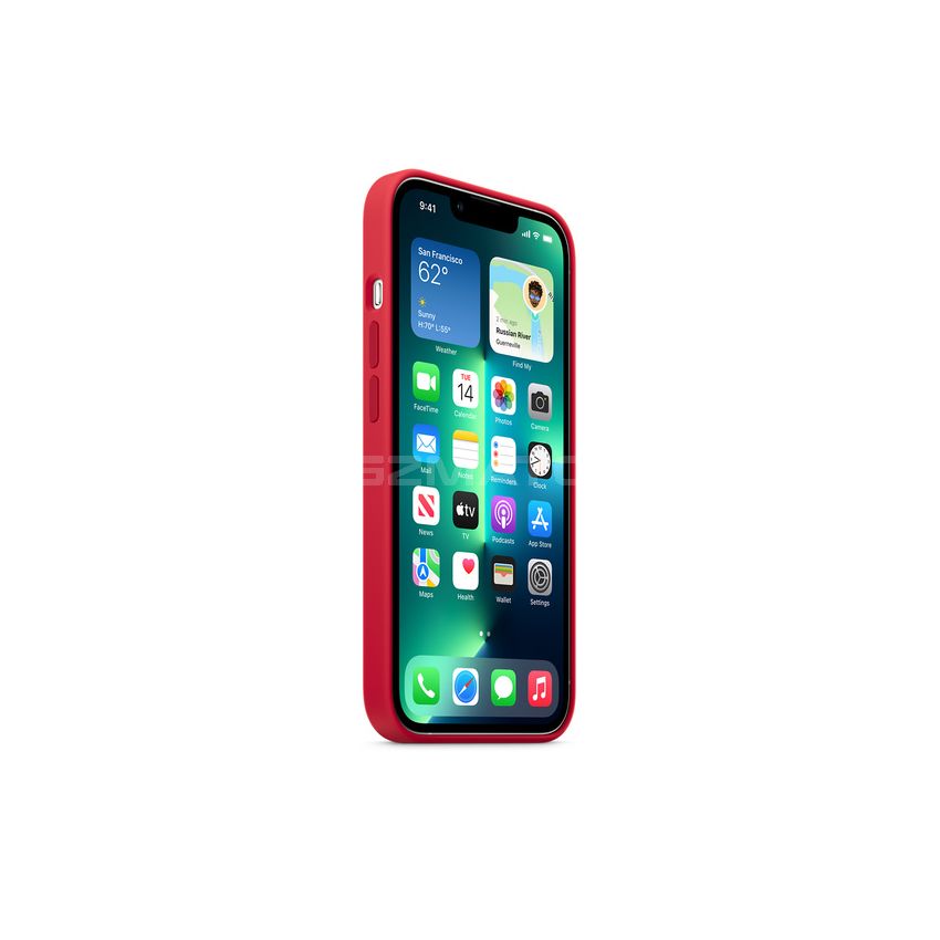 Apple iPhone 13 Pro Silicone Case with MagSafe-Red-6.1-Inch