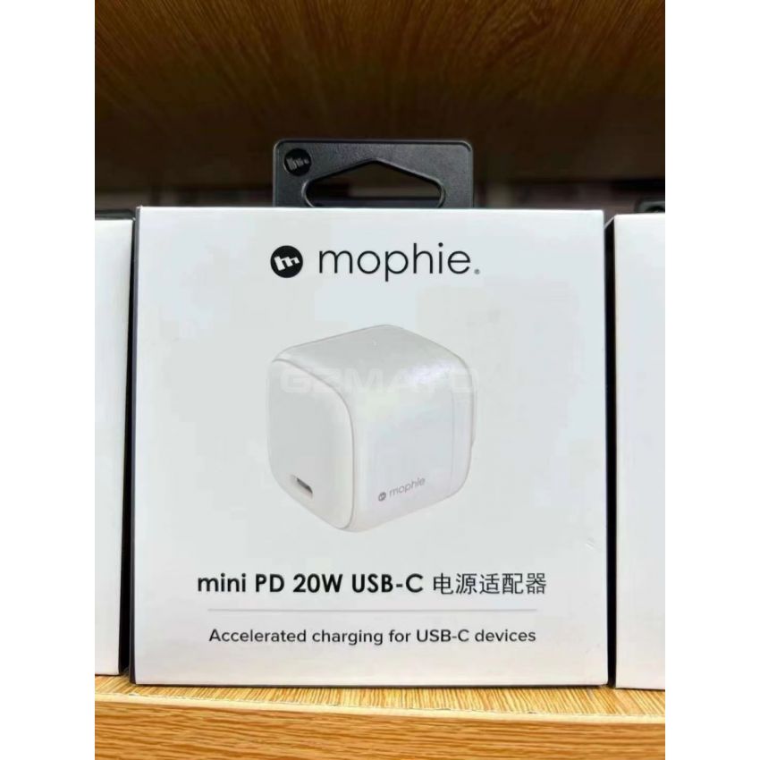 mophie mini PD 20W USB-C Wall Cable, Fast Wall Charger (Apple Exclusive) for iPhone, iPad 100V - 240V 50/60Hz 