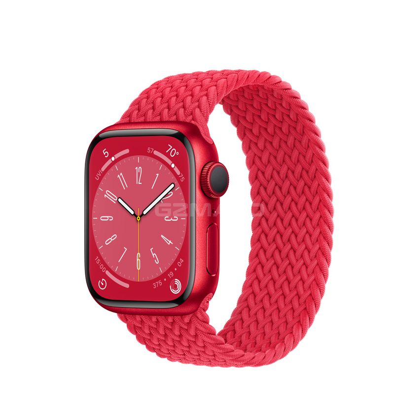 Apple Watch Series 8 (PRODUCT) RED Aluminum Case with Braided Solo Loop