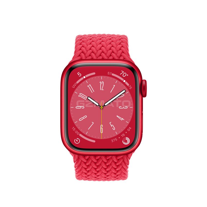 Apple Watch Series 8 (PRODUCT) RED Aluminum Case with Braided Solo Loop