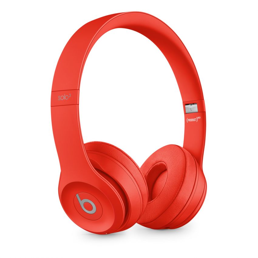 Beats Solo 3 Wireless On-Ear Headphones - Apple W1 Headphone Chip, Class 1 Bluetooth, 40 Hours of Listening Time, Built-in Microphone - -Red