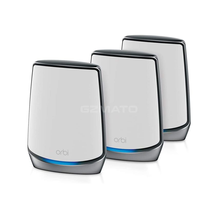 NETGEAR Orbi Whole Home Tri-band Mesh Wi-Fi 6 System (RBK853) – Router with 2 Satellite Extenders, Coverage Up to 7,500 Square Feet and 100+ Devices, AX6000 (Up to 6Gbps)