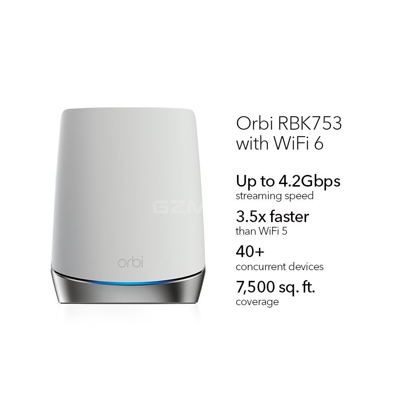 NETGEAR Orbi Tri-Band WiFi 6 Mesh System, 4.2Gbps, Router AX4200 WiFi Mesh System (RBK753)