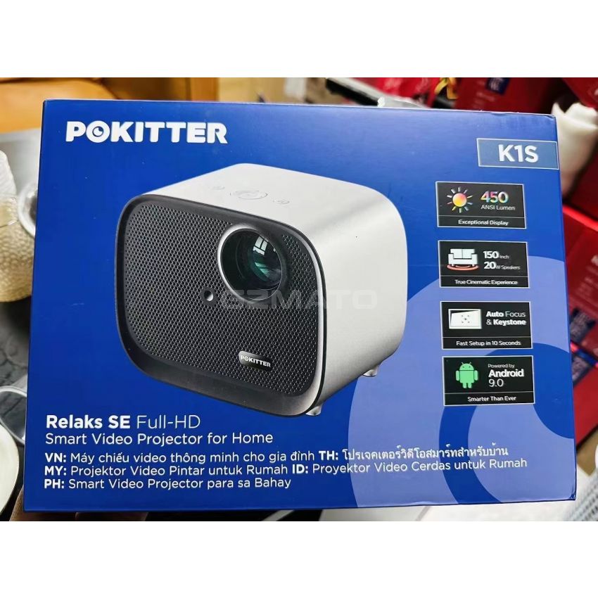 Pokitter K1S Relaks SE Full-HD Home Projector with Android TV Built-in