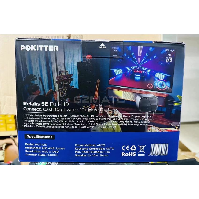 Pokitter K1S Relaks SE Full-HD Home Projector with Android TV Built-in