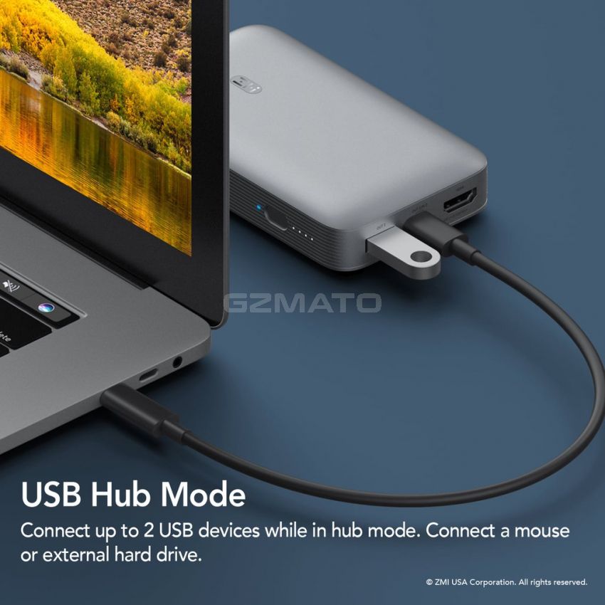 ZMI-PowerPack 10K Ultra Model QB816 - UPS Backup Battery (50W Peak, 22.5W Avg. Output) with High-Speed Data, 4K HDMI, and Nintendo Switch Docking