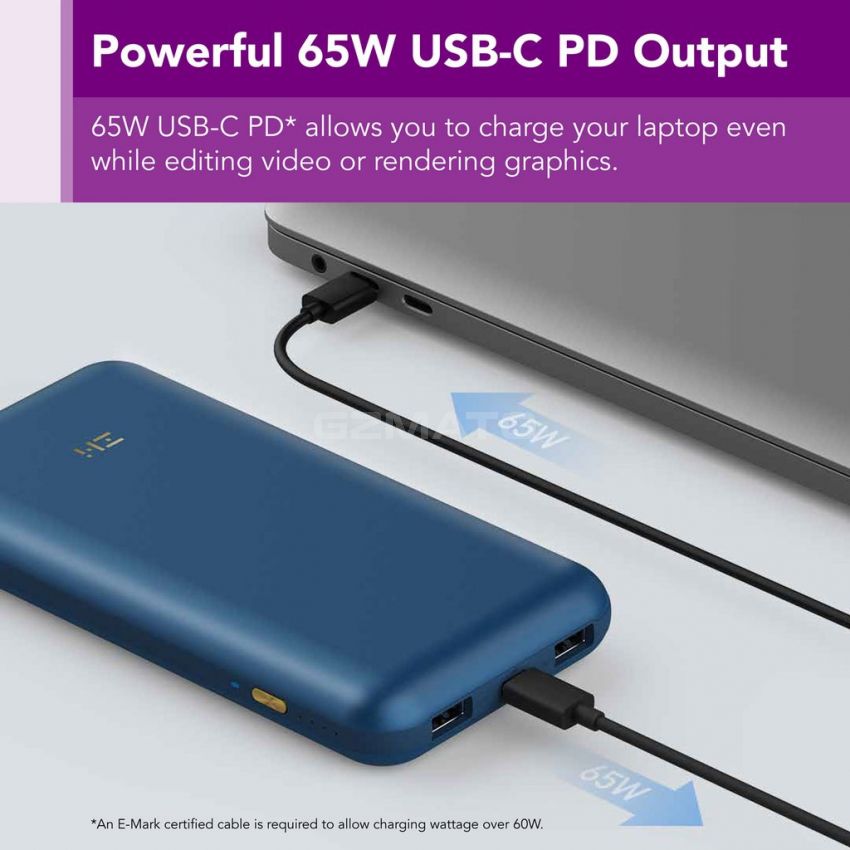 PowerPack 20K Pro USB PD Backup Battery & Hub 65W Power Bank with PPS