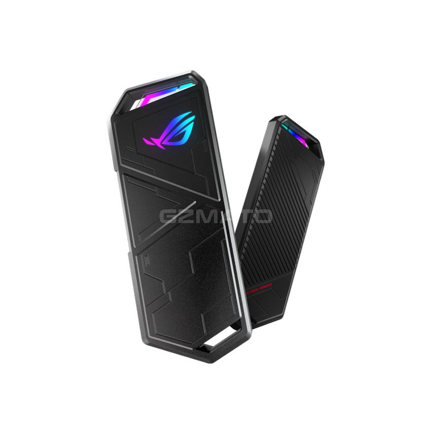 ROG Strix Arion M.2 NVMe SSD Enclosure—USB3.2 GEN2 Type-C (10 Gbps), Dual USB-C to C and USB-C to A Cables, Screwdriver-Free, Thermal Pads Included, Fits PCIe 2280/2260/2242/2230 M key/B+M Key