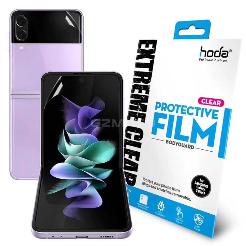 Samsung Galaxy Z Flip3 Clear Extreme Protective Film Front & Back - hoda
