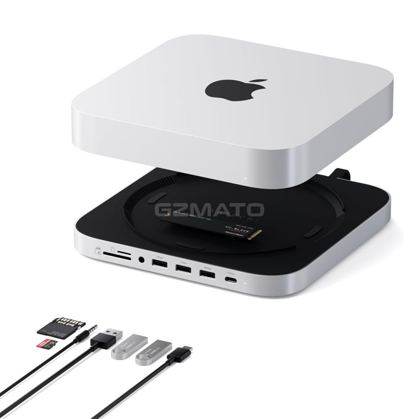 Satechi Stand & Hub For Mac Mini / Studio With NVMe SSD Enclosure