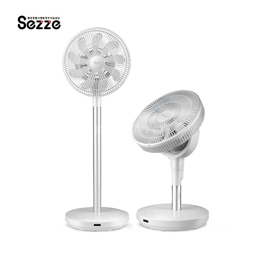 Sezze Y288W 12-Inches Electric Fan Dual Use, Japanese Design AI Temperature Control, Indoor air circulation 360 degree