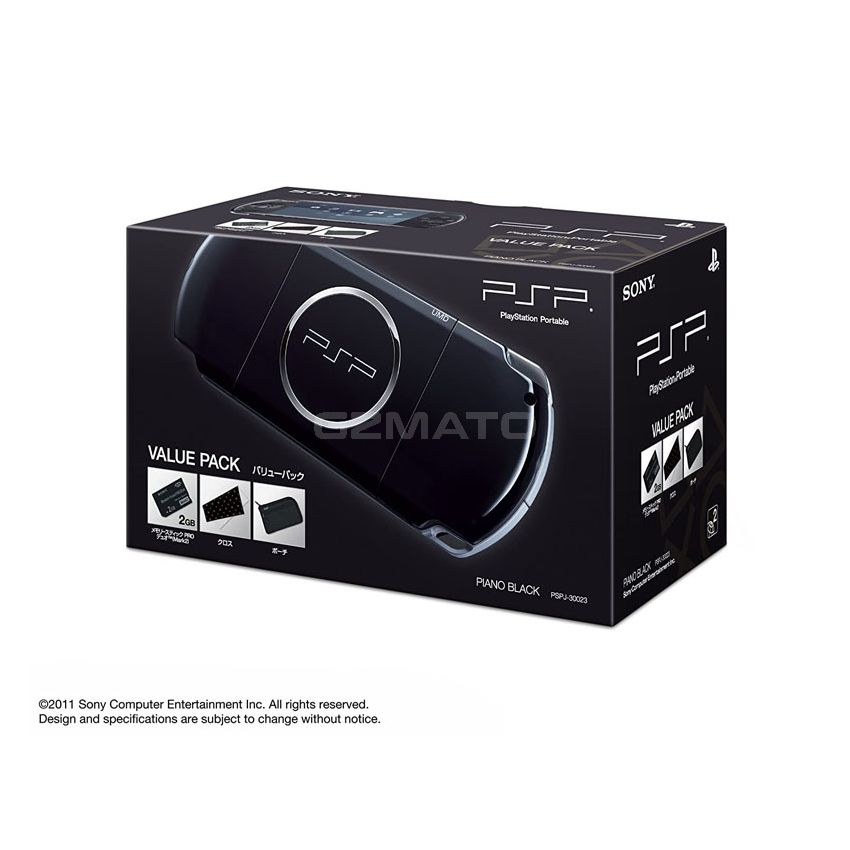 USED - SONY - PlayStation PSP-3000 Handheld Console, 128GB Bulit-in Games - Piano Black Value Pack Japan Model - Second-Hand