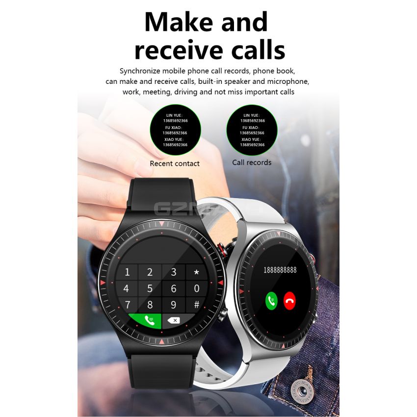 T7 Smart Watch Men 4G Music Bluetooth Call TWS bluetooth headset Full Touch Recording Fitness Bracelet For IOS Android PK GT2 L6