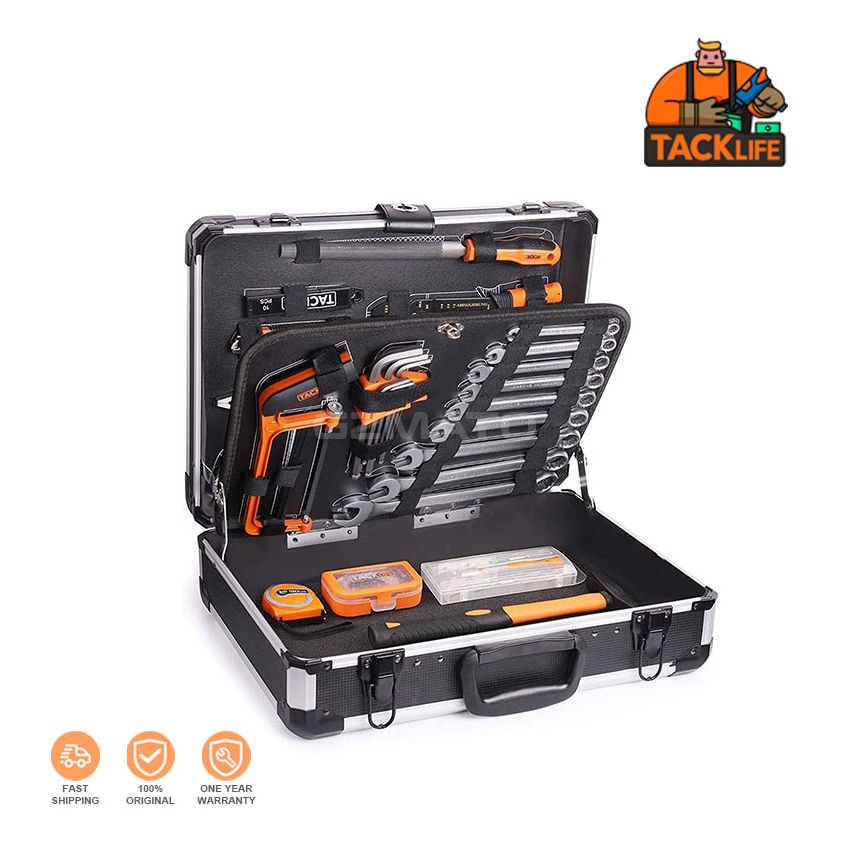 TACKLIFE HHK4B 136pcs Tool Set Hand Tools for Daily Use Househould Tool Kits for Maintenance Work Repair