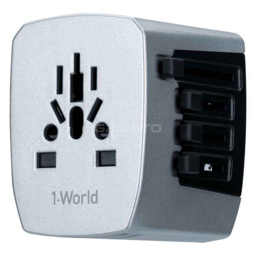 MOMAX 1-World 4 USB AC Travel Adapter 22.5W AC100-230V