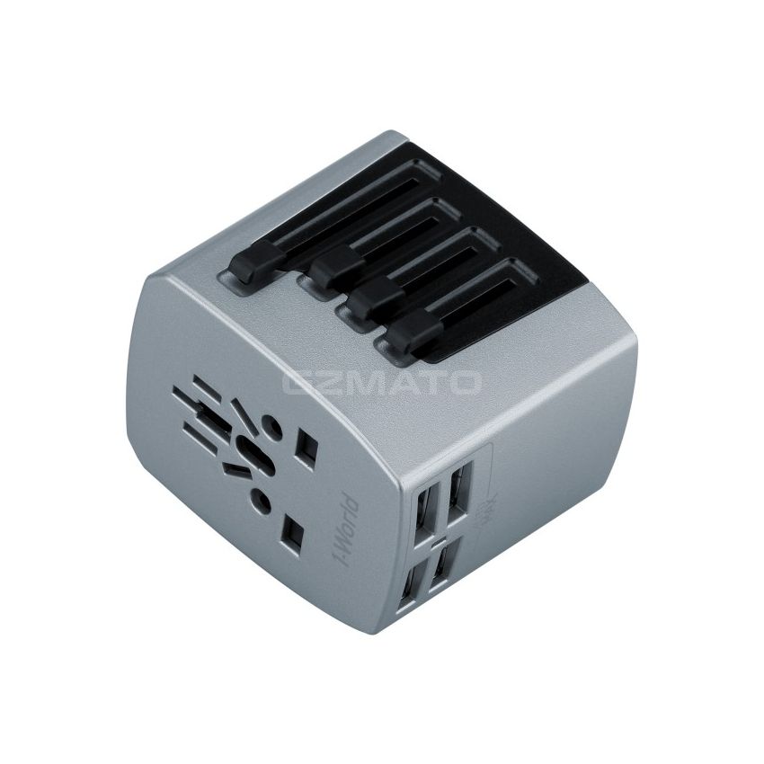 MOMAX 1-World 4 USB AC Travel Adapter 22.5W AC100-230V