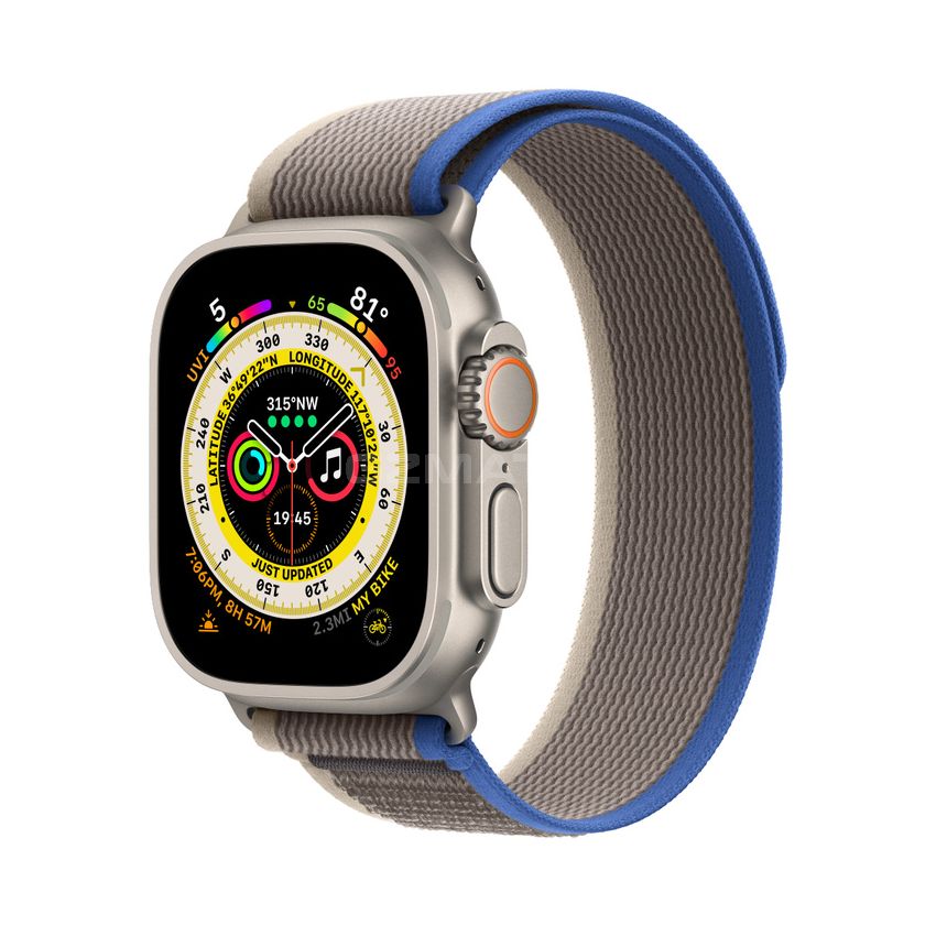 Apple Watch Ultra (GPS + Cellular) 49mm Titanium Case with Small | Medium | Larger Trail Loop