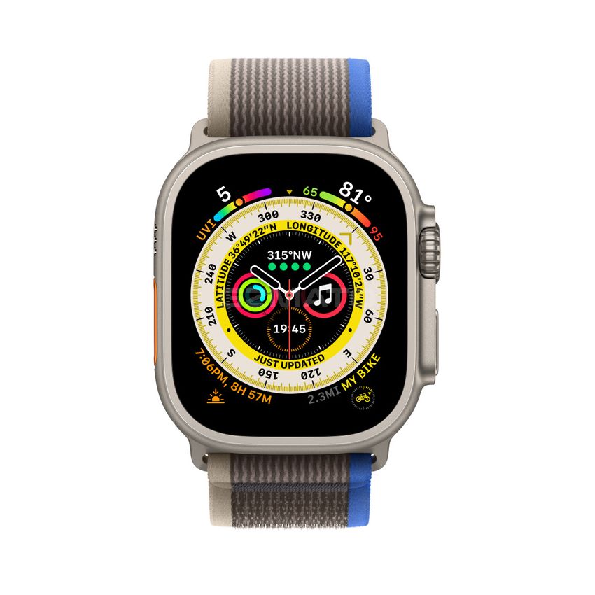 Apple Watch Ultra (GPS + Cellular) 49mm Titanium Case with Small | Medium | Larger Trail Loop