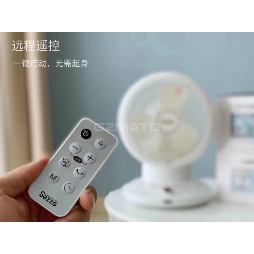Sezze YK-646W/ YK-646GY Electric Fan, Air circulator 3D AI Control, Japanese Design
