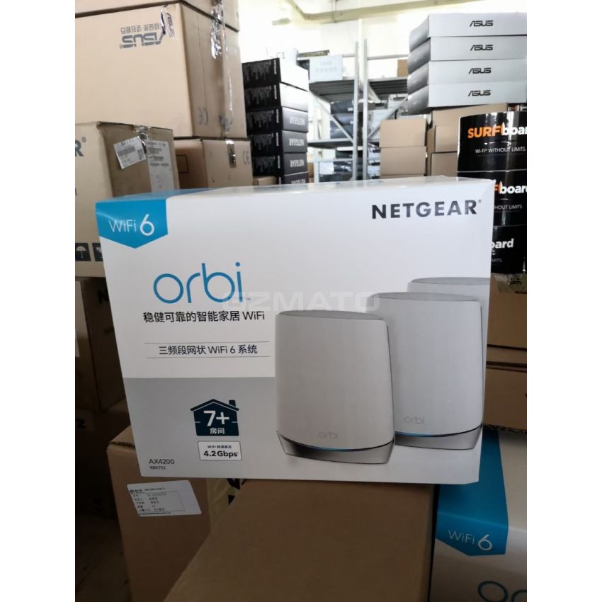 NETGEAR Orbi Tri-Band WiFi 6 Mesh System, 4.2Gbps, Router AX4200 WiFi Mesh System (RBK753)