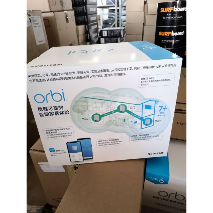 NETGEAR Orbi Tri-Band WiFi 6 Mesh System, 4.2Gbps, Router AX4200 WiFi Mesh System (RBK753)