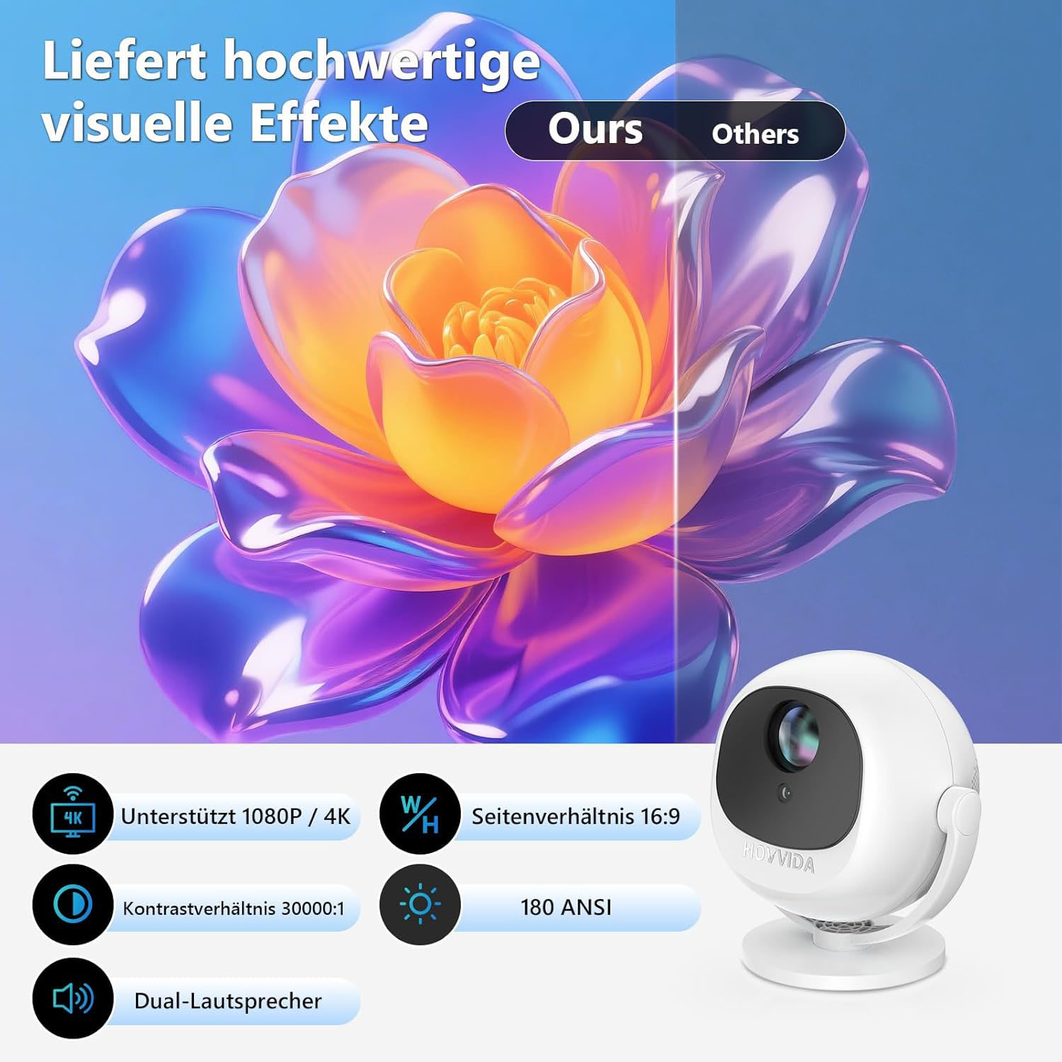 BL-360 portable projector angle 1