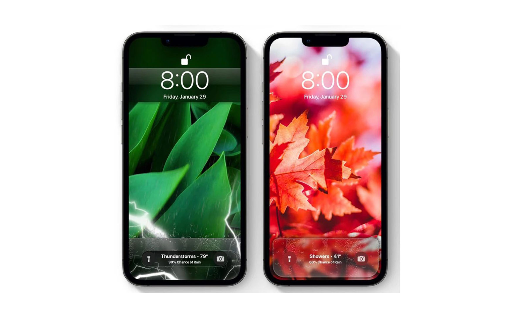 Lockscreen weather Shortcut automatically displays report and pretty photos