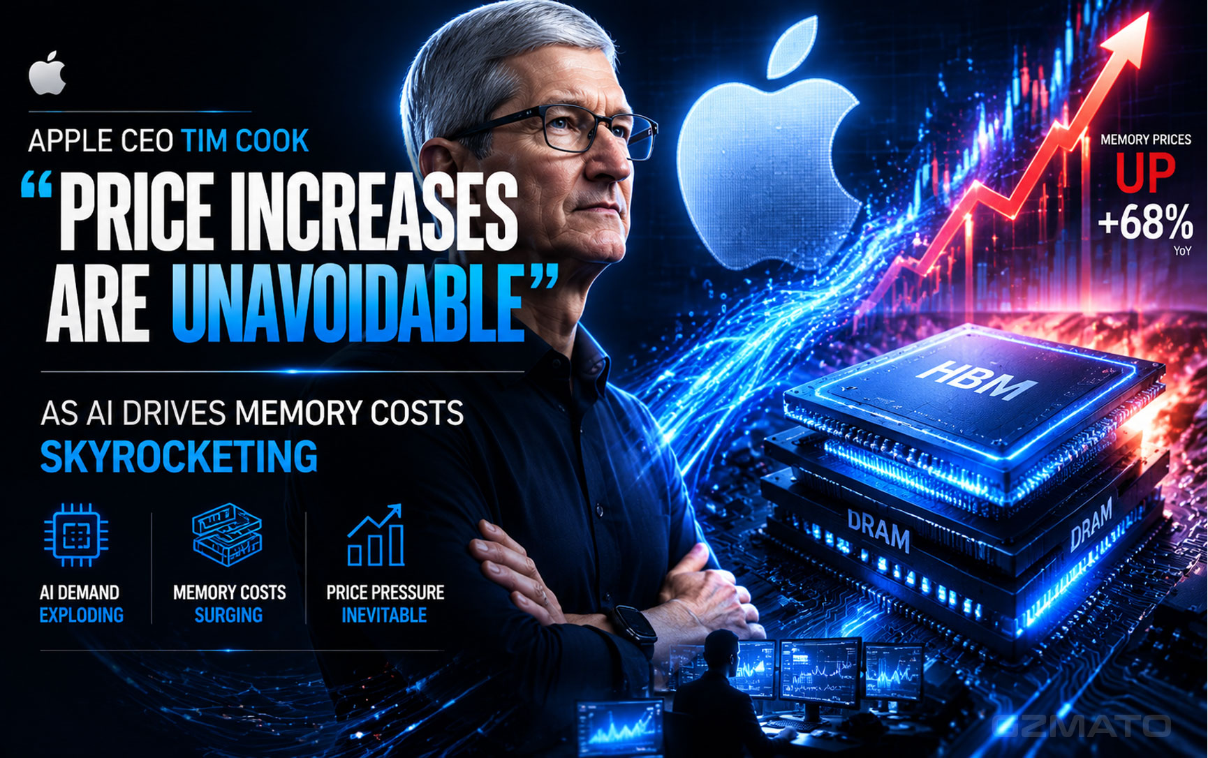 "A Hundred-Year Flood": Tim Cook Warns of Memory Crisis as Apple, Microsoft Hike Prices