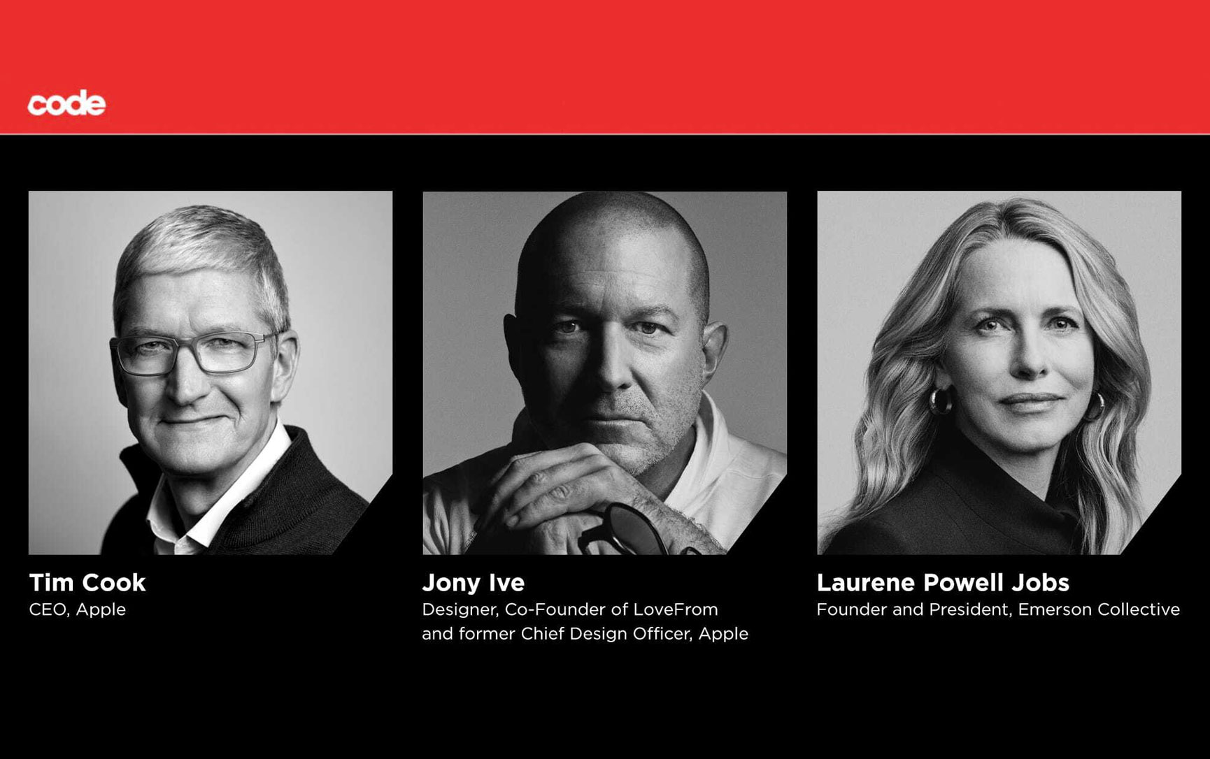 Tim Cook, Jony Ive, and Laurene Powell Jobs to Speak at Code 2022 Conference Next Month