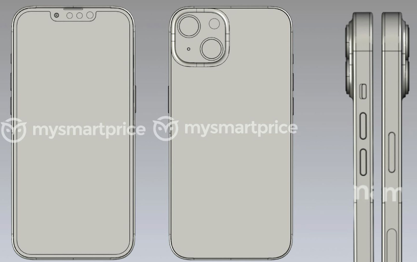 Alleged iPhone 14 CAD Renders Reveal Virtually No Design Changes With Same Notch and Rear Camera Design