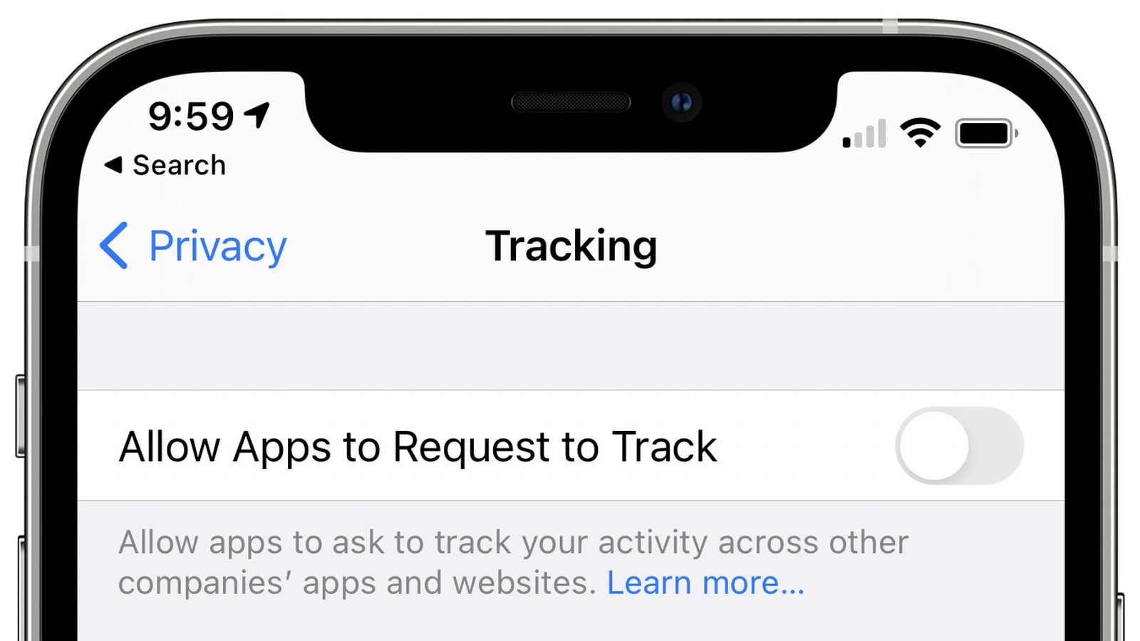 Disable app tracking path